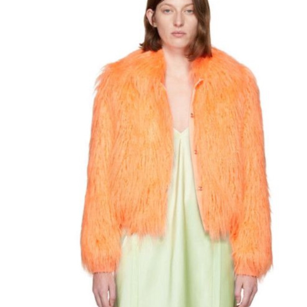 Sies Marjan Fluffy Faux Fur Bomber Jacket SZ 4